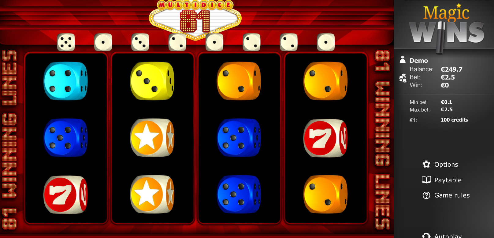 Multi Dice 81 bonus magic wins