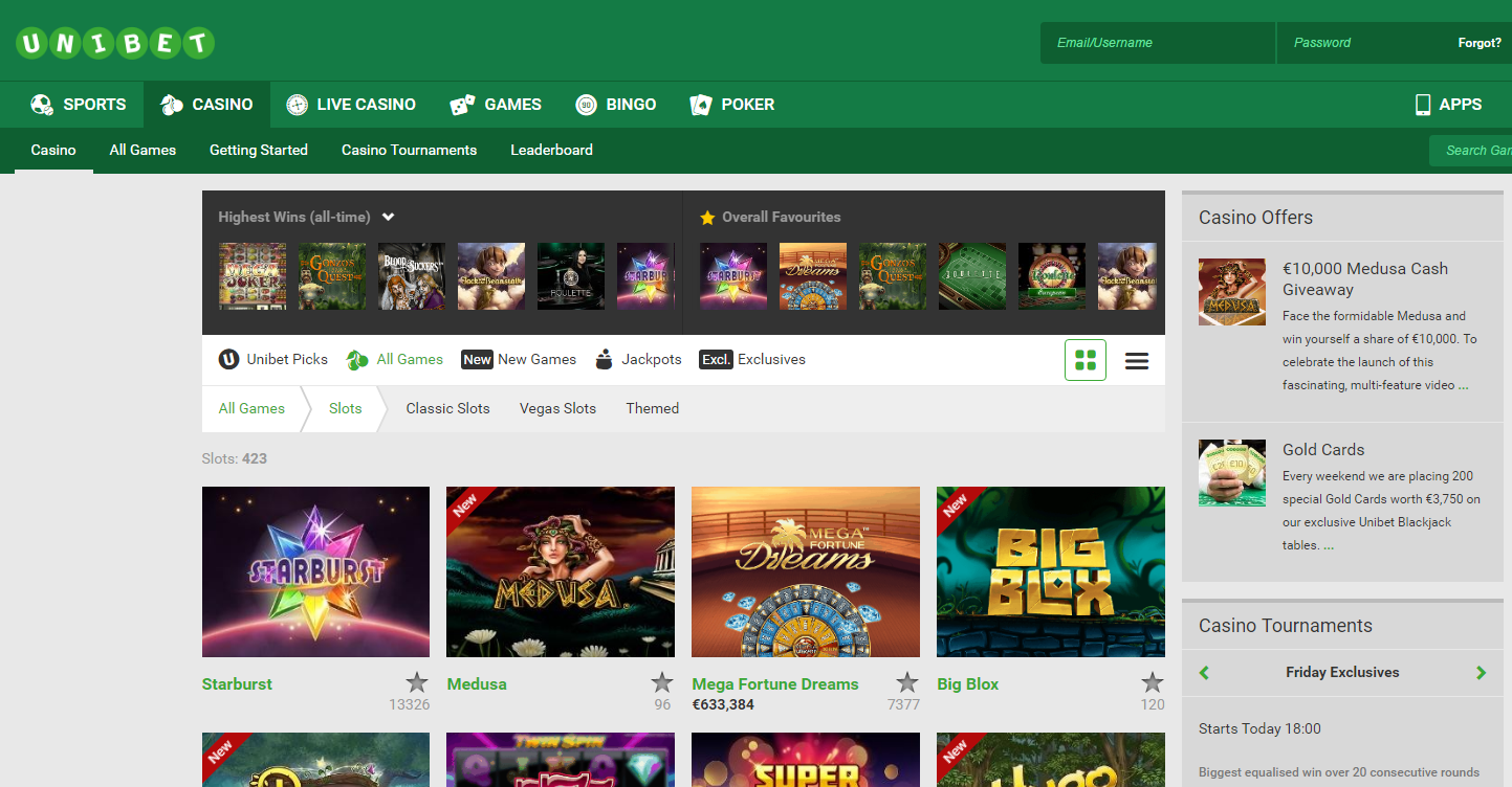 Unibet Online Casino Belgie