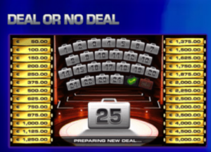 Deal or no Deal dice slot