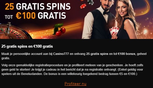 welkomstbonus casino 777