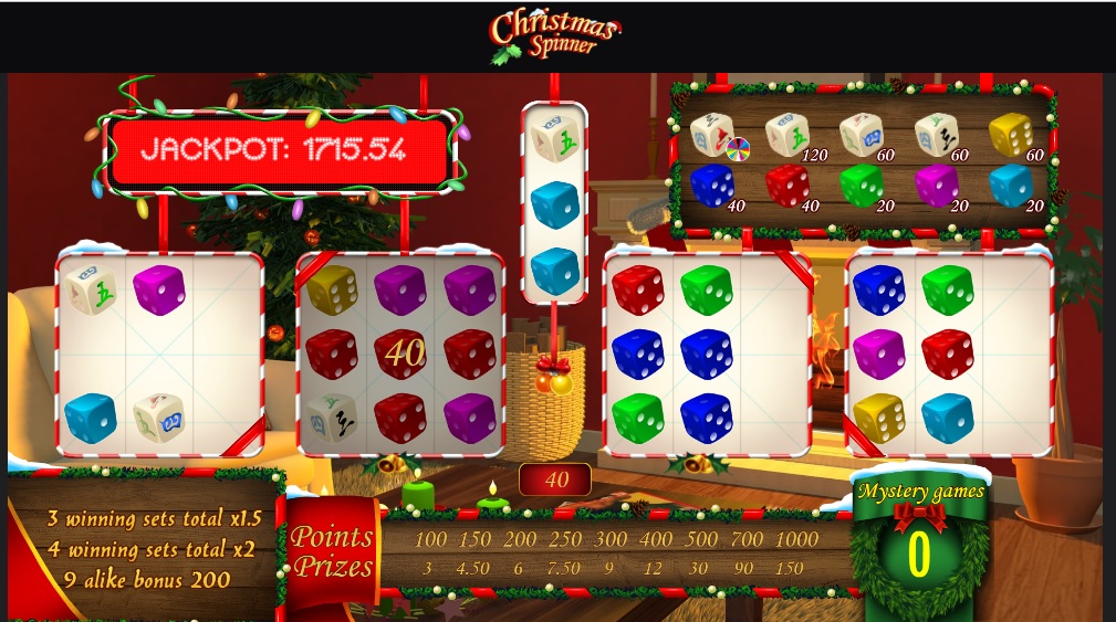 Christmas Spinner dice game