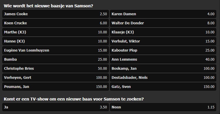 Wie wordt het nieuwe baasje van Samson